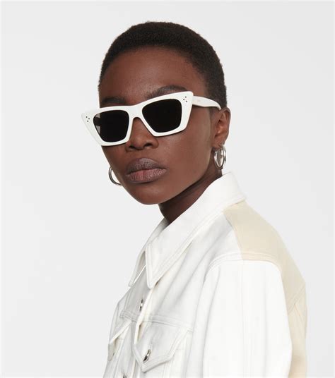 celine cat-eye sunglasses white|celine black cat eye sunglasses.